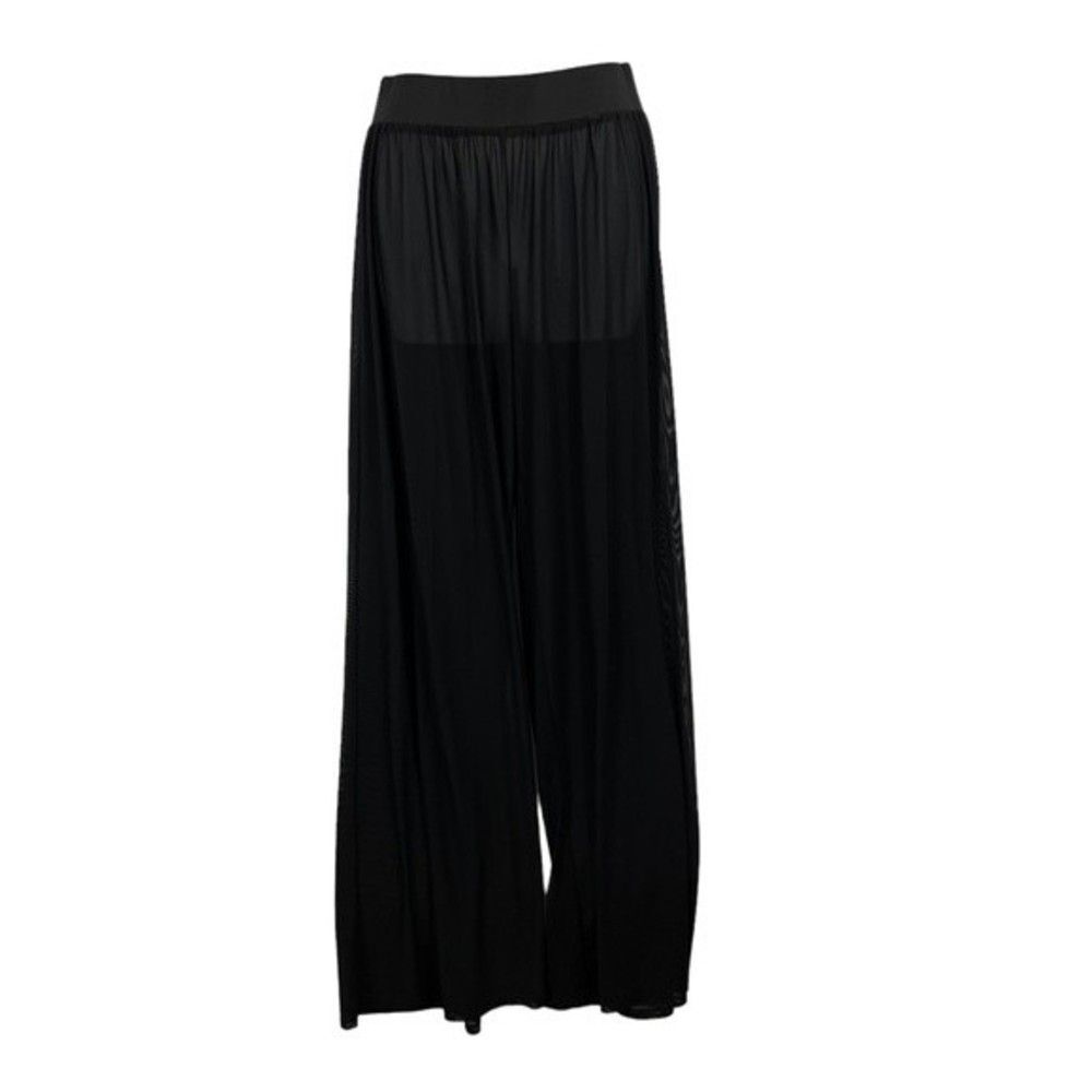 Forever 21 Women's Black Sheer Boho Pants with Shorts Elastic Waist Sz Small - Picture 4 of 8